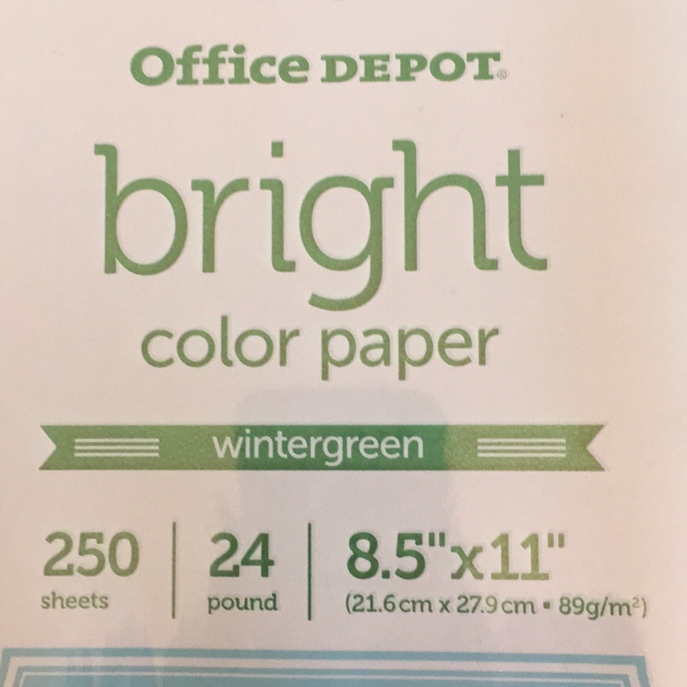 Office Depot bright color paper, 250 sheets, 24lbs - Picture 2 of 3
